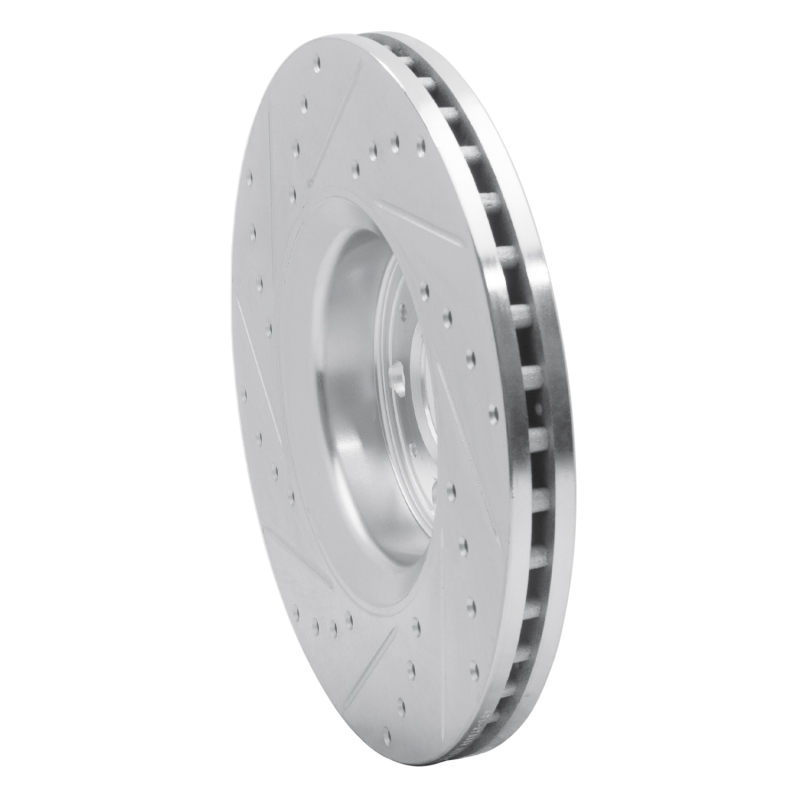 Volvo XC90 Brake Rotor (1) - Front Right - R1 Concepts - Drilled & Slotted - Silver - `03-`09